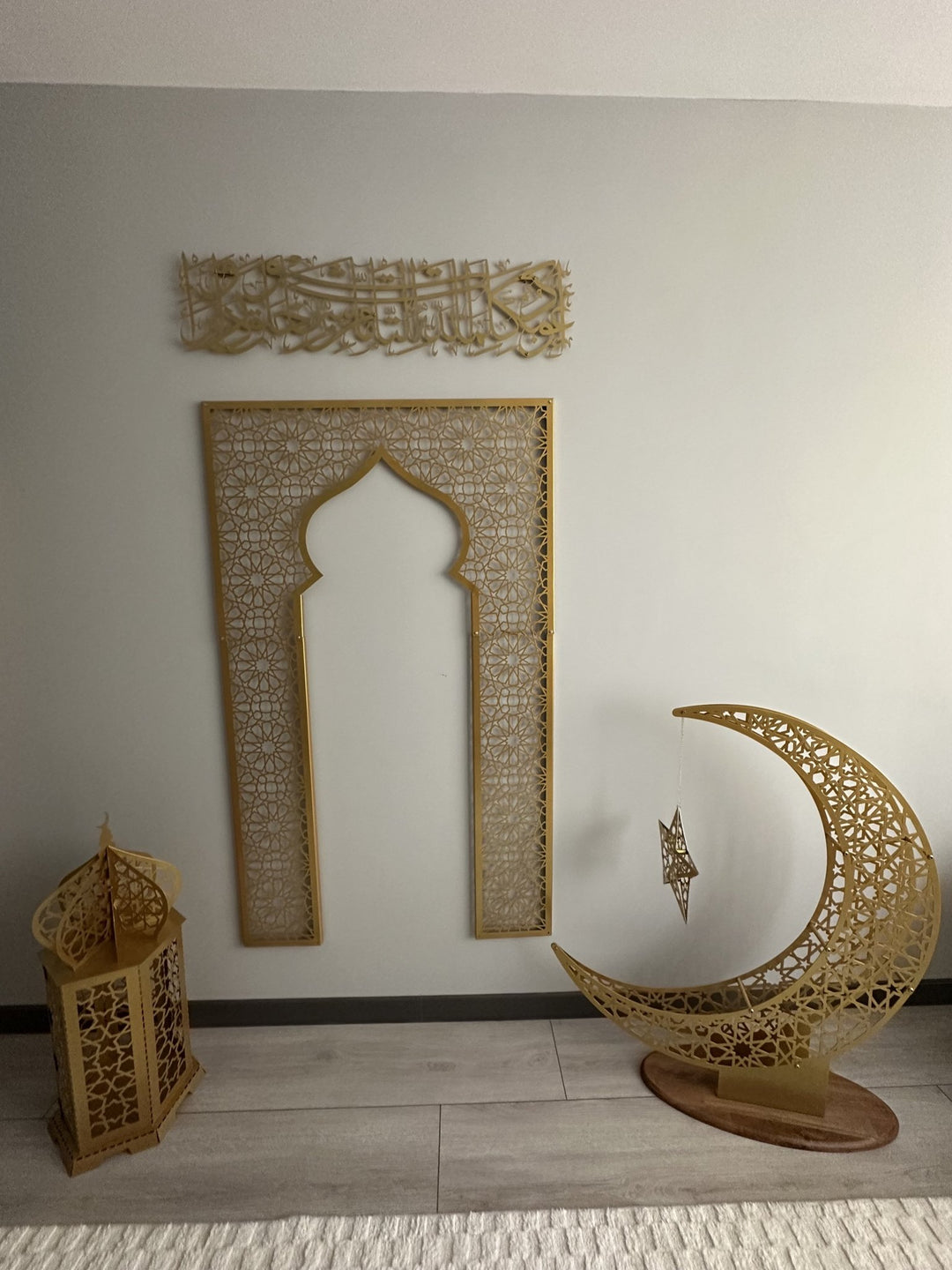 Ramazan Hilali ve Yıldızı 3D Metal  Mat Renkler - Ramazan Konsepti & İslami Hediye - müşteri fotoğrafı