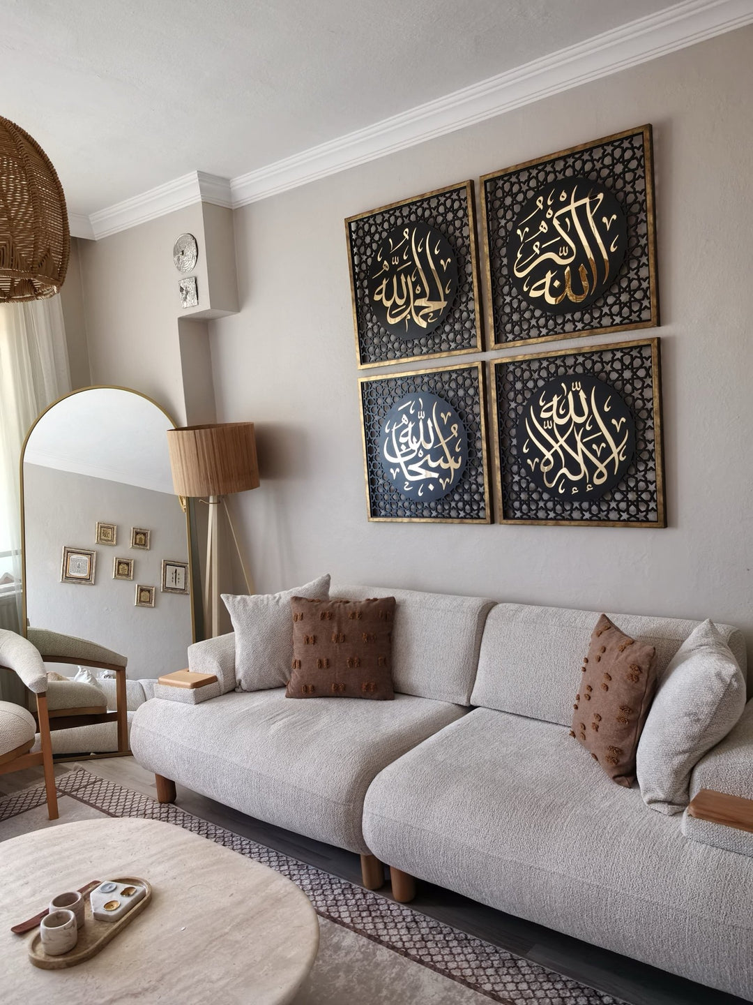 Sübhanallah, Elhamdülillah, Allahu Ekber, La İlahe İllallah Ahşap Tablo - müşteri fotoğrafı
