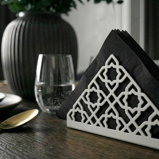 islami geometrik motifli beyaz metal pecetelik islamicwallarttr