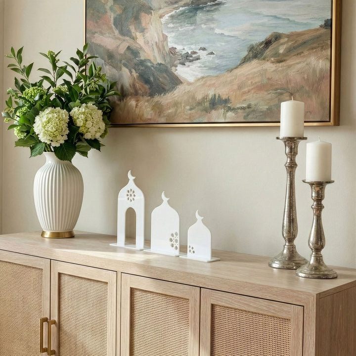 islami masausutu beyaz akrilik dekor cami silueti ile anlamli bir ramazan hediyesi islamicwallarttr