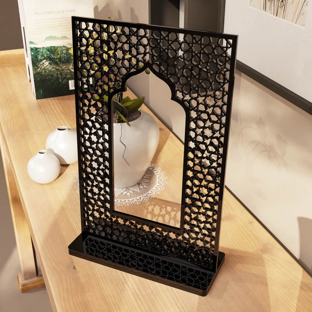 Mihrap Akrilik Masaüstü Dekor - Yıldız Motifli Modern İslami Obje