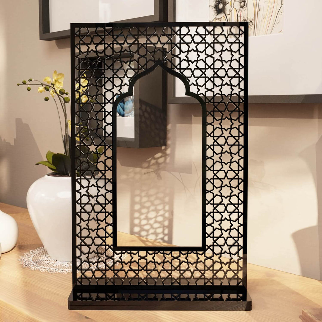 Mihrap Akrilik Masaüstü Dekor - Yıldız Motifli Modern İslami Obje