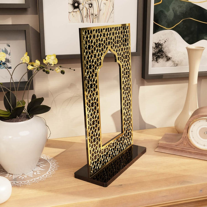 Mihrap Akrilik Masaüstü Dekor - Yıldız Motifli Modern İslami Obje