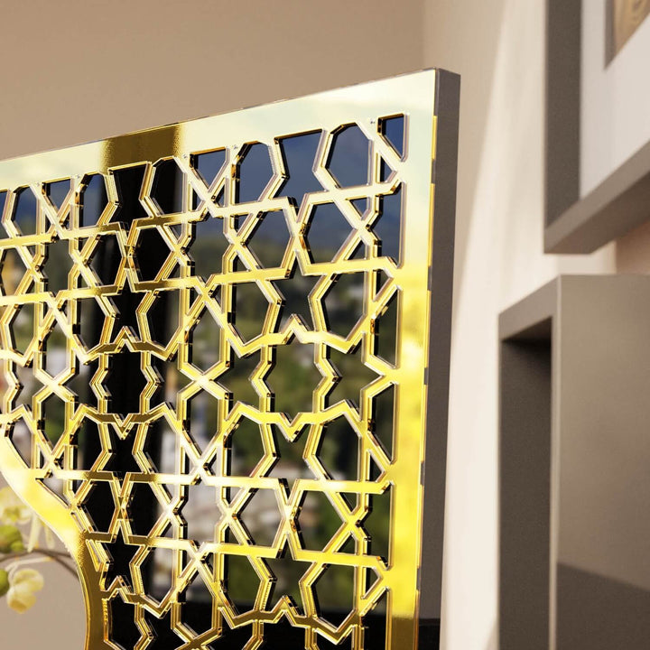 Mihrap Akrilik Masaüstü Dekor - Yıldız Motifli Modern İslami Obje