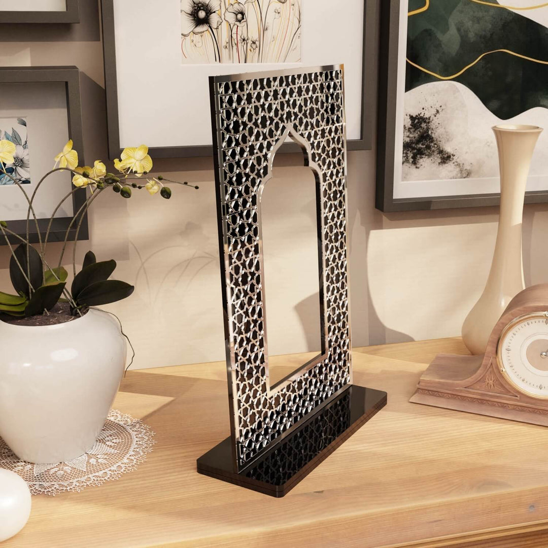 Mihrap Akrilik Masaüstü Dekor - Yıldız Motifli Modern İslami Obje