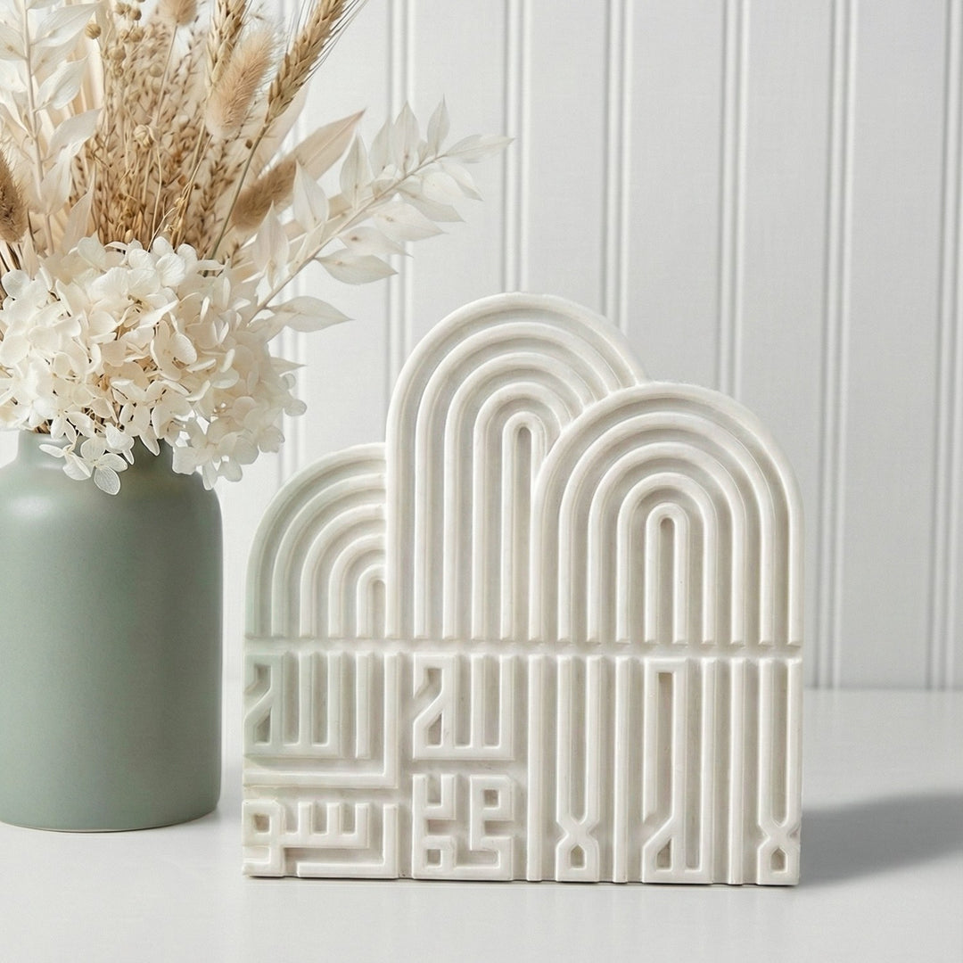 kelime i tevhid yazili dekoratif masaustu islami tas dekor evlerinize minimalist bir zarafet katar islamicwallarttr