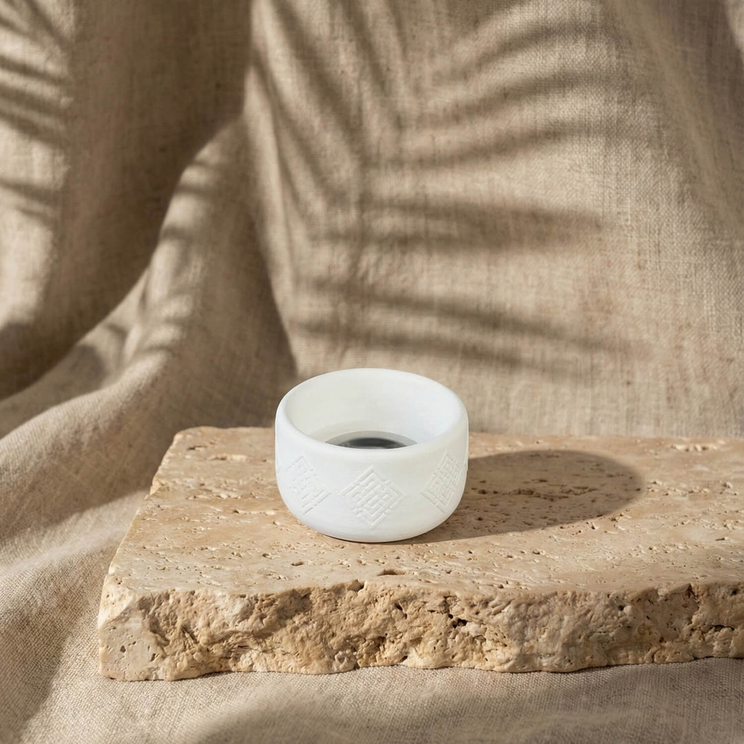 İslami Taş Buhurdanlık - 4 Zikir Yazılı Kufi Hat Modern Tasarım