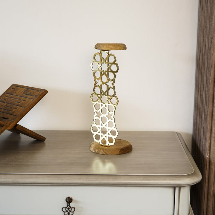 masa-ustu-dekor-zarif-metal-geometrik-mumluk-islamicwallarttr