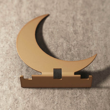 Bakır renk Ramazan Hilali metal çatal bıçak tutucu, karşıdan ön görünüm
