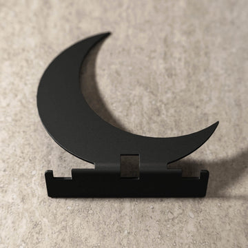 Siyah renk Ramazan Hilali metal çatal bıçak tutucu, karşıdan ön görünüm