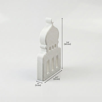 Modern taş cami biblonun ölçüleri: 20 cm yükseklik, 12 cm genişlik ve 3 cm derinlik