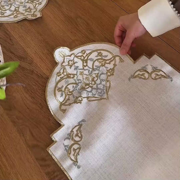 Kubbe Formlu Premium Nakışlı Ramazan Servis Seti - 6 Kişilik 24 Parça