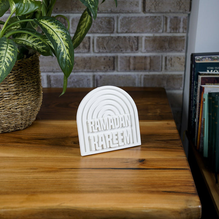 ramazan kerim yazili dokme tas el yapimi modern islami masa ustu dekor islamicwallarttr