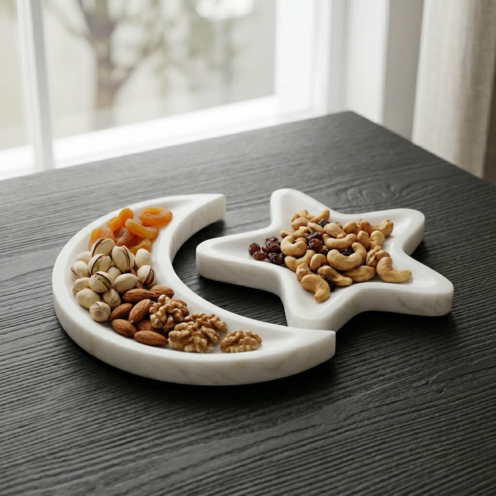 Ramazan Hilali Mermer Servis Tabağı - Modern İftar ve Bayram Sunumluğu