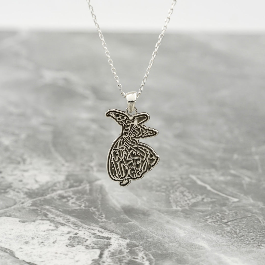 semazen tasarim  zincirli ya oldugun gibi gorun ya gorundugun gibi ol yazili gumus kolye islamicwallart