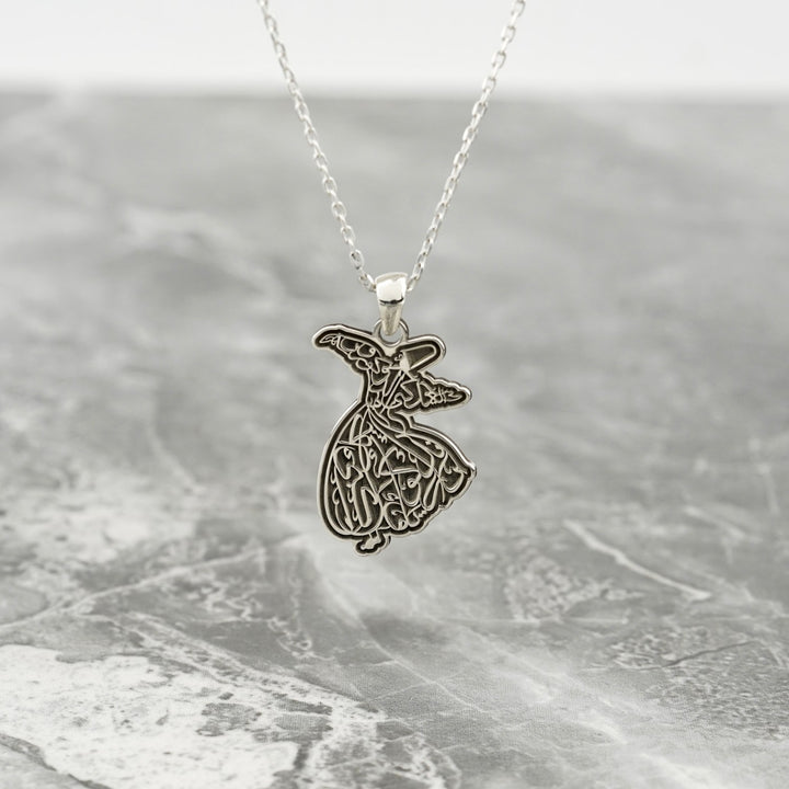 semazen tasarim  zincirli ya oldugun gibi gorun ya gorundugun gibi ol yazili gumus kolye islamicwallart