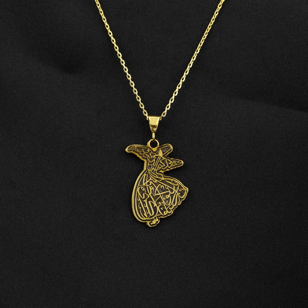semazen ya oldugun gibi gorun ya gorundugun gibi ol yazili altin kaplama gumus kolye islamicwallart