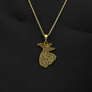 semazen ya oldugun gibi gorun ya gorundugun gibi ol yazili altin kaplama gumus kolye islamicwallart