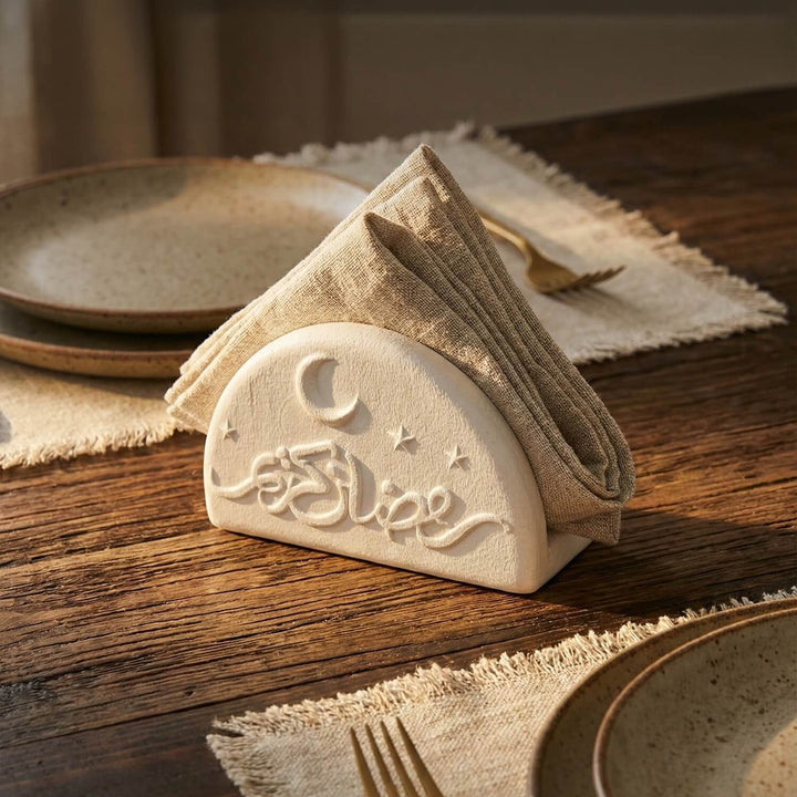 Ramazan Kerim Masaüstü Peçetelik - Modern İslami Taş Sofra Aksesuarı