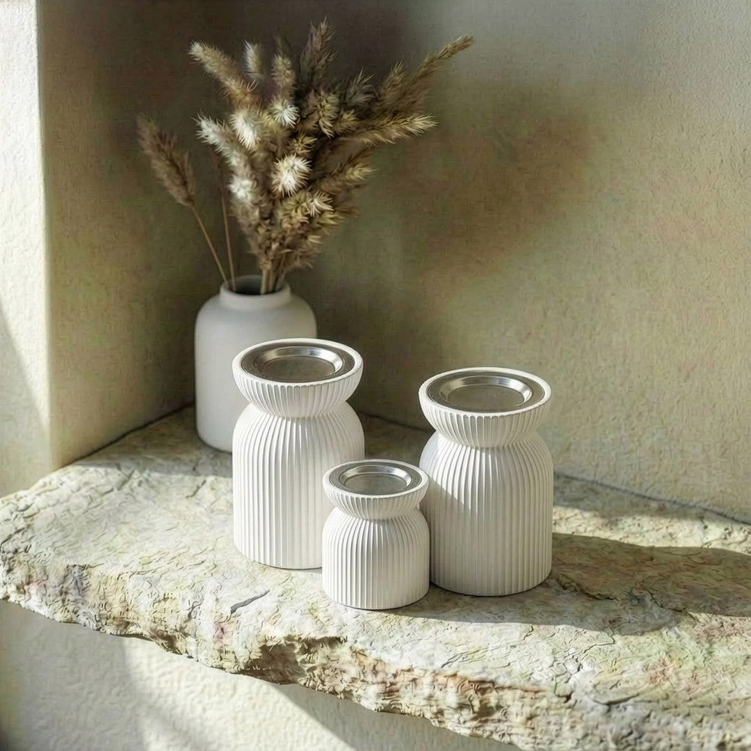 uclu beyaz tas buhurdanliklar metal standlari ile guvenli bir kullanim sunar islamicwallarttr