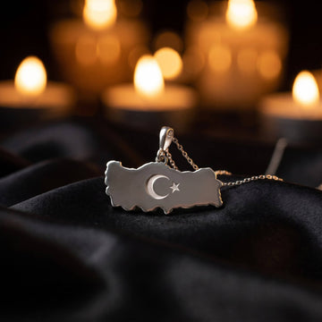 Türkiye haritası kolye, 925 ayar gümüş