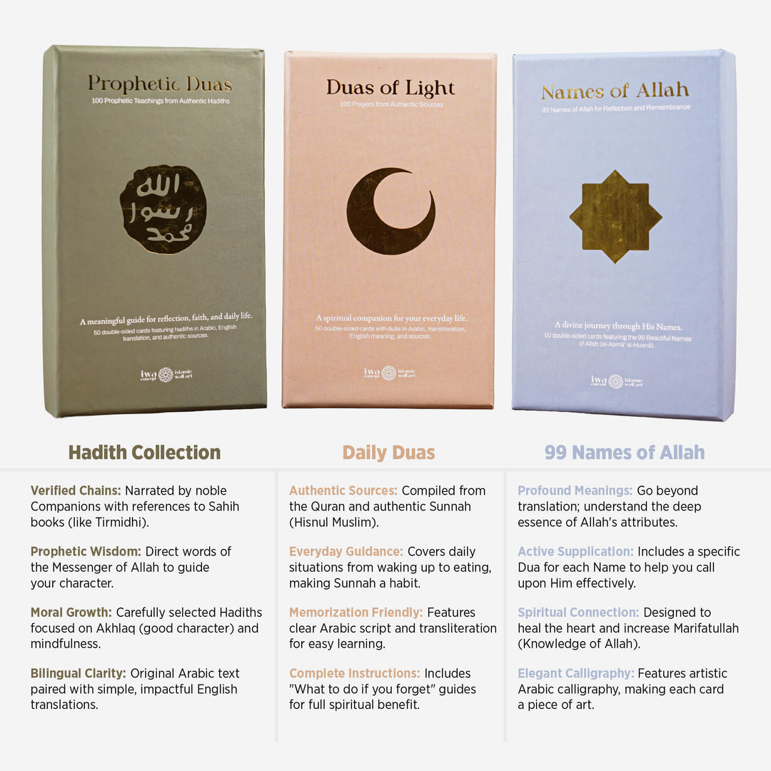 Hadis-i Şerif, Esmaül Hüsna ve Günlük Dualar Kart Seti - İslami Rehber