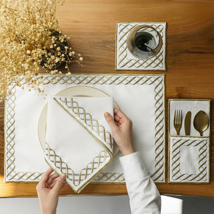 zincir kenar islemeli ramazan sofra seti 24 parcadan olusur islamicwallarttr