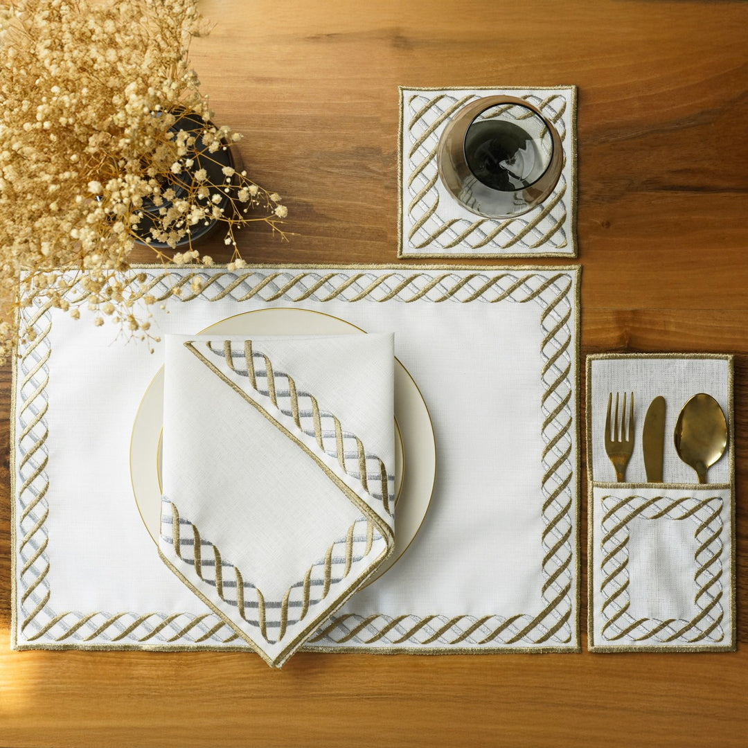 zincir kenar islemeli 6 kisilik 24 parca ramazan sofra seti iftar masalarinizi icin zarif ve sik bir urun islamicwallarttr