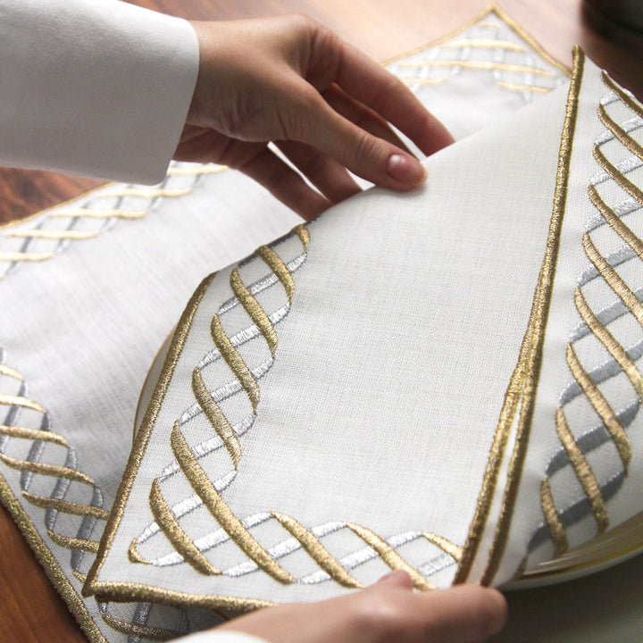 zincir kenar islemeli ramazan sofra seti gardenya kumas ve estetik tasarimiyla iftar sofralarini guzellestirir islamicwallarttr