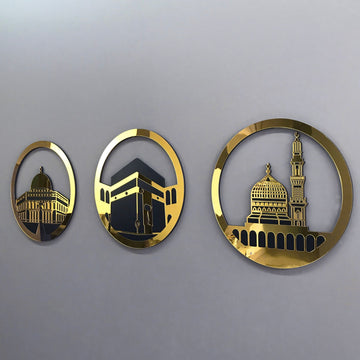 Mescid-i Aksa, Mescid-i Haram & Mescid-i Nebevi 3'lü Set İslami Dekor